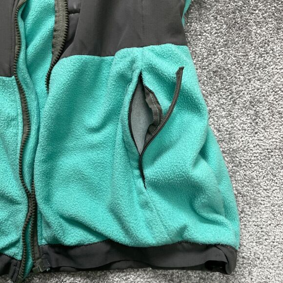 The North Face Denali Jacket Womens Medium Green Gray Full Zip Fleece Hiking - Picture 7 of 13